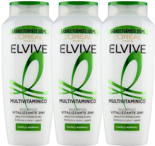 L'oreal Paris Elvive Haarpflege Shampoo und Spülung (2-in-1 Vitalisierendes Shampoo Multivitamin (3 Stück)
