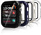 Bigqin 4 Stück Schutzhülle Kompatibel mit Huawei Watch D2, Hart PC Hülle mit Displayschutzfolie, HD Case Cover mit gehärtetem Glas - Weiß/Schwarz/Blau/Transparent