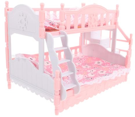 IMIKEYA 1Satz Mini Puppenhaus Etagenbett Set Mit Bettwäsche Für Fantasievolles Rollenspiel Puppenhaus Möbel Für Kinderzimmer Dekoration Hochwertiges Und Stoffmaterial
