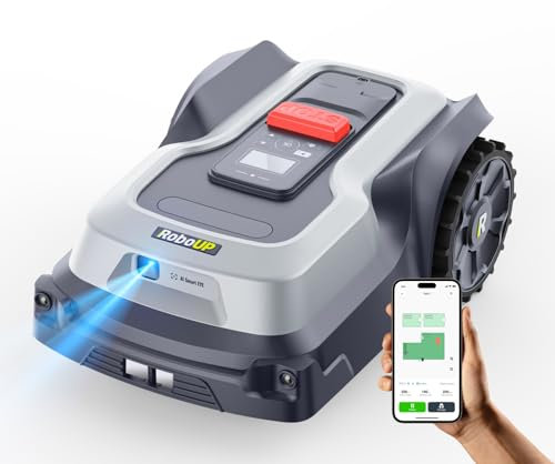 RoboUP Robot Tondeuse sans Fil Périphérique T600, Limite Virtuelle, Gestion Multizone, Évitement d'obstacles en Temps Réel, Tonte Personnalisée Tondeuse Gazon Robot, Recommandé 800㎡