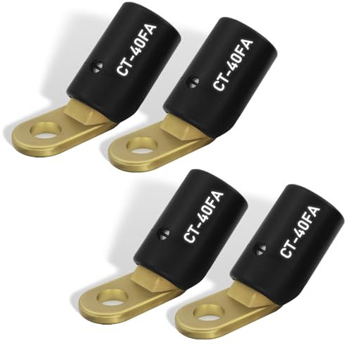 AWLOLWA 4PCS CT-40FA 45° Brass Terminals 1/0-2/0 (50-70mm²) Cable for Welding Machine Accessories
