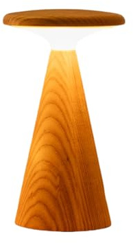 Gingko Design Sylva Table Lamp – Large, White Ash | Modern Wooden Lamp with Natural Grain Finish | Soft Ambient Lighting for Living Room, Bedroom, or Office