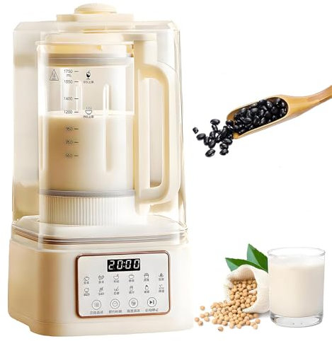 Nut Milk Maker, 1750ml Automatic Plant Milk Maker with Self-Cleaning and Delay Start, Includes Brush & Measuring Cup for Homemade Almond, Oat, Soy Milk