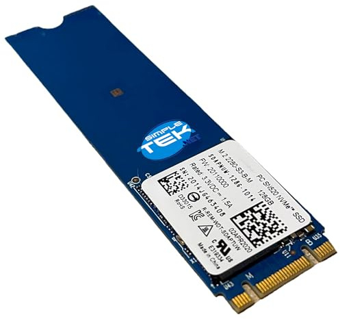 SIMPLETEK - M.2 2280 128GB PCIe NVMe Gen3x2 internal SSD with TLC memory, compatible with laptops and desktops (Refurbished)