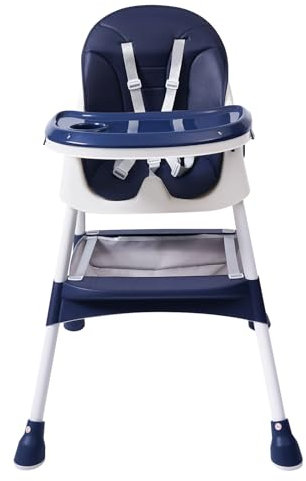 Chaise haute 2 en 1 pour bébé et tout-petits avec repose-pieds, réglable, pliable, plateau réglable, chaise haute pour garçons et filles à partir de 6 mois