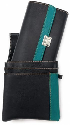 Noey & Lou Kellnerbörse mit Kette und Holster Kellnertasche Kellnerportemonnaie Taxibörse Kellner Geldbörse schwarz (schwarz) (Blau, M)