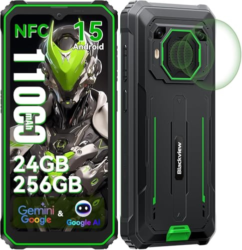 Blackview BV6200Plus Android 15 Rugged Smartphone, 11000mAh/18W, 98dB Altoparlante, 24(8+16) GB+256GB/2TB Telefono Indistruttibile, Octa-core, 6.56HD+ 90Hz, Fingerprint/NFC/GPS/IP69K/2 Anni Garanzia