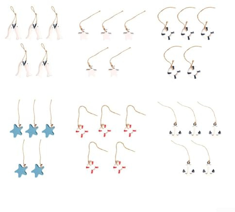 Marine Themed Resin Decor Set 30 Mini Pieces with Anchors and Seestern for Coastal Wall Hanging and Decorative Crafting