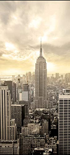wandmotiv24 Türtapete New York Skyline View 80 x 200cm (B x H) - Dekorfolie selbstklebend Sticker für Türen, Türfolie, Aufkleber, M0221
