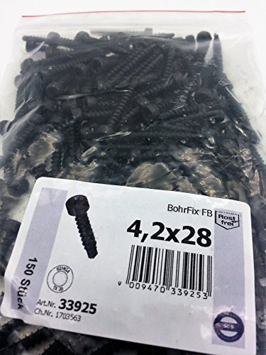 Sihga | BohrFix FB 4,2 x 28 mm | 150 Stück | SC 9 | schwarz - für DF II Sihgamid