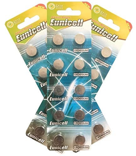 50x Eunicell AG12 Coin/Button Cell 1.5v Alkaline Battery