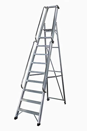 KTL Escalera Industrial de Aluminio Tijera un Acceso 10 peldaños Serie XL-s