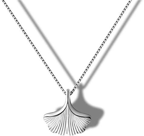 Helen de Lete Innovativer Ginkgo Blatt 925 Sterling Silber Halsband Halskette