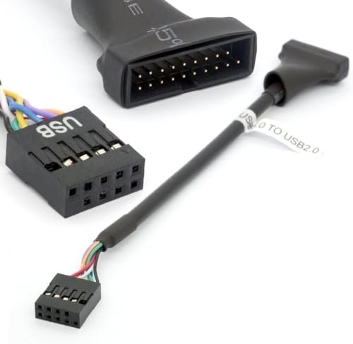 Cable adaptador para placa base USB 3.0 macho de 19 pines a USB 2.0 hembra de 9 pines