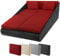 Montafox Poly Rattan Tagesbett XXL 2 Personen Liege Auflagen 10cm Doppelliege Daybed Gartenliege Sonneninsel Liegeinsel Garten Terrasse Outdoor, Farbe:Titan-Schwarz/Abendsonne