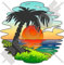 TROPISCHER SONNENUNTERGANG Exotische Feiertage, Palme TROPICAL SUNSET 140mm Auto & Motorrad Aufkleber, Vinyl Stickers