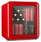 KLARSTEIN PopLife - Frigorifero, Frigo per Bevande, rinfresca le bevande in modo elegante, Design Rétro, Temperatura: 0-10 °C, Manopola Meccanica, LED, Volume: 48 L, Rosso