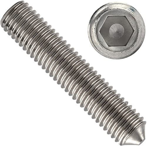 OPIOL QUALITY® Gewindestifte mit Innensechskant und Spitze DIN 914 M3x4 mm aus Edelstahl A2 V2A (10 Stück) Madenschrauben Gewindestift Schrauben Gewindeschrauben