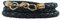 König Design Lederkette Lederhalsband Lederarmband 4 mm Herren Halskette schwarz 50 cm lang mit Karabiner Verschluss Gold geflochten