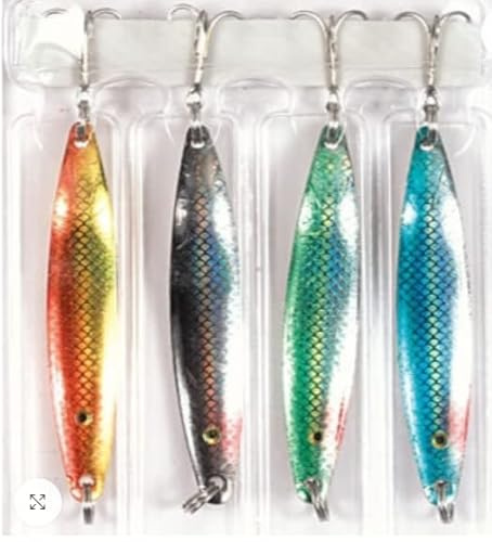 FFT® 4 x 28g SLIMLINE SPINNER LURE SEA PIER BOAT MACKEREL COD BASS FISHING