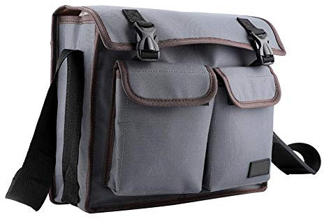Focket Multifunktionale Werkzeugtasche, verdicktes Oxford-Tuch Große Kapazität Verschleißfeste Werkzeuge Umhängetasche Organizer mit Mehreren Taschen für Elektriker-Installateure(Grau)