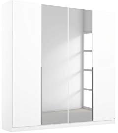 Rauch Möbel Alabama Schrank Kleiderschrank Drehtürenschrank Weiß mit Spiegel 4-türig inklusive Zubehörpaket Premium 2 Kleiderstangen, 5 Einlegeböden, 1 Schubkasteneinsatz BxHxT 181x210x54 cm
