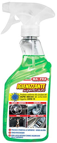 Ma-Fra, Quick Detailer interni, Pulitore Igienizzante Superfici Auto senza Alcool per Pulizia e Igienizzazione Interni Auto senza risciacquo, 500ml