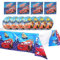 Qemsele Partygeschirr Kindergeburtstag Set für Kinder, 1 Tischdecke Plastik + 20 Hochwertige Pappteller und 20 Servietten Party Set Partydekoration für den Kindergeburstag Thema Karneval (Car)