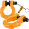 GearAmerica UBER Schäkel mit Diebstahlsicherung (2 Stück) Orange | 36 kg | D-Ringe zum Abschleppen + Uberlock Sicherheitsstift 7/8 Zoll + Unterlegscheiben | Verbinden Sie Abschleppgurt