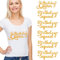Waydress 15 Pcs Golden Birthday Queen Squad Shirts Birthday Team Group Decal for Shirts Iron on Heat Transfer Vinyl for Women Set