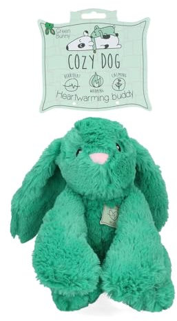 Cozy Dog Bunny Kuscheltier Hund - Kuscheltier mit Herzschlag - Plüschtier Hund - reduziert Trennungsangst - speziell für Welpen - Grün