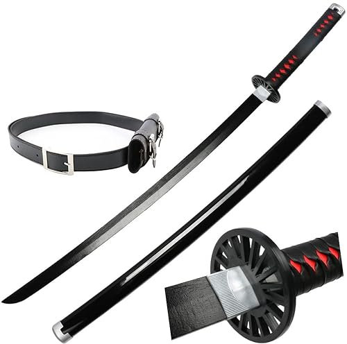 Épée de tueur de démons accessoire de lame de Katanas Cosplay pour Kamado Tanjirou Samurai jouets décoratifs d'épée Ninja anime pour d'anime jouets d'armes décoratives modèle en bois 41 pouces, A
