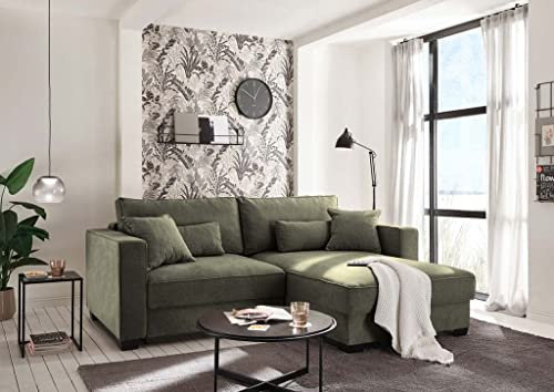 Froschkönig24 Melvin Ecksofa Polstergarnitur Sofagarnitur 200x140 cm Grün