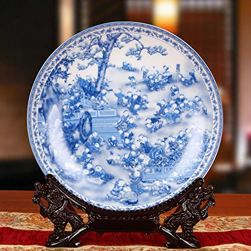 Piatti In Ceramica Decorativi,Azzurro Fiori Ciano Carino Bambini Personaggio Arte Casa Piatto Oscillante Con Espositore Decorazione Piatti Per La Casa Decorativi Regali Di Nozze Fatti A Mano Piat