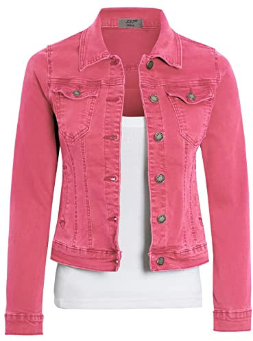 SS7 Womens Denim Jacket Premium Range Coral