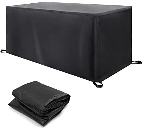 KADING Gartenmöbel-Abdeckungen, 120x60x60cm/LxBxH Schwarz wasserdichte Gartentisch-Abdeckungen, Winddicht, Reißfest, 420D Oxford-Gewebe, Rechteckige, Extra Große Outdoor-Terrassen-Set-Abdeckungen