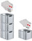 PROREGAL SuperSparSet 4x Eurobox NextGen Economy mit Scharnierdeckel & roten Verschlüssen | Griffe offen | HxBxT 32x30x40cm | 30 Liter | Eurobehälter Transportbox Transportbehälter Stapelbehälter