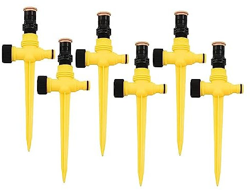 KALUROIL 6 PCS Aspersor de jardín giratorio 360° para regar plantas, flores y verduras - Ahorra tiempo y agua con nuestro sistema de riego ajustable 90°-180°-360°