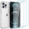 Whioltl Coque pour iPhone 12 Pro Max avec 3 Films de protection d'écran en verre trempé, coque de téléphone transparente transparente anti-rayures et absorption des chocs, compatible avec chargeur