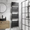 DuraTherm® 1600 x 500mm Flat Panel Heated Towel Rail Radiator Modern Central Heating Bathroom Warmer Wall Mounted Ladder Rad, Matt Black
