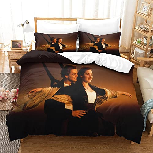Shaari 3D Drucken Bettwäsche Set 135x200,Microfaser Einzelbett 1 Bettbezug Mit Reißverschluss + 1 Kissenbezüge 80x80