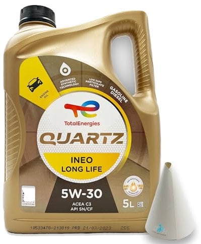 5 L Total Quartz Ineo Longlife 5W-30 | passend für | VW 504 00 | VW507 00 | MB 229.51 | BMW LONGLIFE-04 | PORSCHE C30 | 5 Liter | Motoröl | Motorenöl | mit Trichter