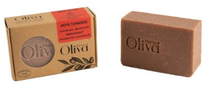OLIVA NATURE (ROTE TONERDE)-AuXeller-Aufheller-100% Naturseife - Handgemacht - Duschseife für alle Hauttypen - Handwaschseife - Naturkostmetik - 100% ökologisch!!GRATIS Seife dazu!!