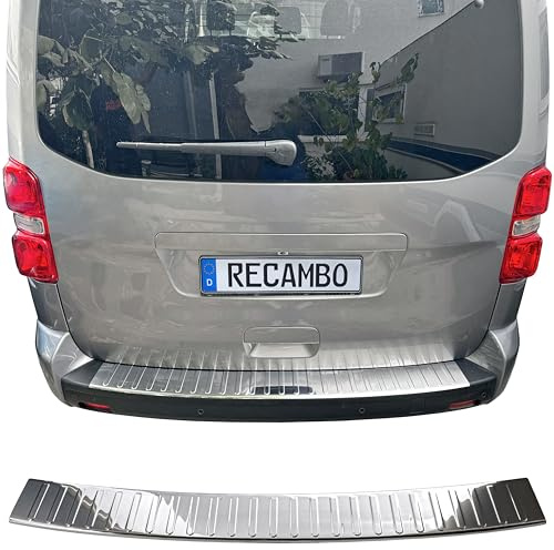 RECAMBO Ladekantenschutz Edelstahl kompatibel für Toyota ProAce | BJ ab 2016 - Hochglanz poliert, Chrom Look - Styling und Schutz für die Stoßstange