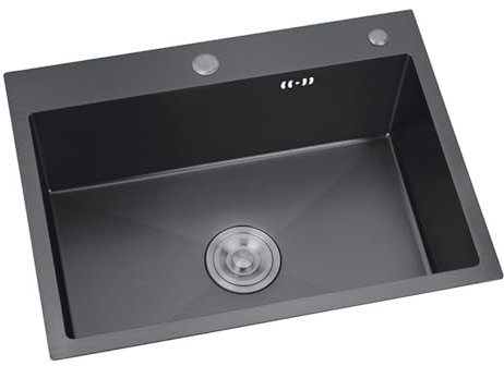 XJTNLB Fregadero Cocina 1 Seno con Escurridor Fregadero Bajo Encimera Inox Kit de Fregadero Rectángulos 650x450mm