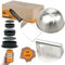OCOBAI® Smash Burger Kit 7 Piezas Pro de Acero Inoxidable con Certificado EU - Aplastador de Hamburguesas Acero 304 y Molde Hamburguesas Caseras 3 en 1+50 Uds. Papel Hamburguesas. Kit Smash Burger