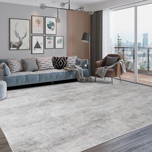 Tinyboy-hbq Teppich Wohnzimmer Kurzflor,Passend für Outdoor,Schlafzimmer und Balkon,Waschbarer Wetterfest Antirutsch,Abstrakt Hellbraun/Multi,270x360cm