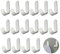 16 Pezzi Ganci Adesivi in Acciaio Inox Kit, 6 * 3 * 1.8 cm Ganci Portasciugamani, Forma di L Gancio Autoadesivo per Bagno Cucina Porta Soggiorno(Argento)