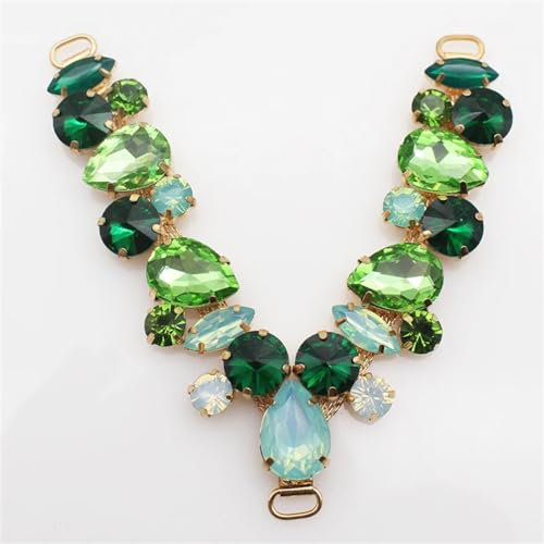 Zozogag 1Pcs Color Crystal Rhinestone Metal Sandals Shiny Accessories Beach Flip-Flops Swimsuit Chain Link Decoration Chain Link