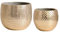 Olly & Rose Bali Ceramic Gold Foil Plant Pot Set 2-17 and 14cm Indoor Planters Cement Outdoor Flower Pots